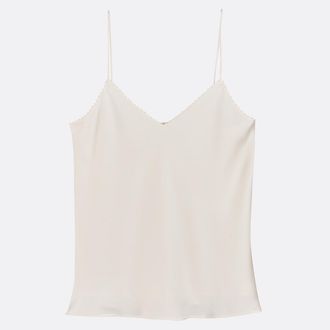 La Redoute Collections Satijnen tanktop met V-hals en dunne bandjes