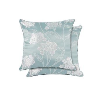 TJ Hughes Blossom Luxury Jacquard Cushion 43 x 43cm - Blue - TJ Hughes