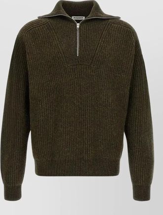 Jil Sander ribbed wool half-zip turtleneck sweater