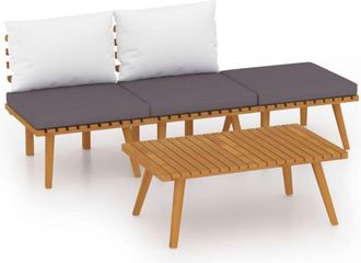 vidaXL Muebles De Jard&iacute;n 4 Piezas Con Cojines Madera Maciza De Acacia Vidaxl