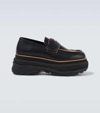 sacai Leather platform loafers