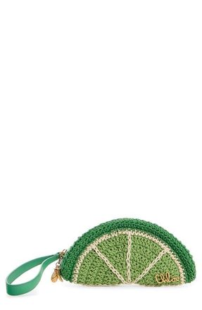 Chlo&eacute; Tropicus Crocheted Wristlet in Conifer Green at Nordstrom