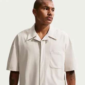 Nike Mens 24.7 PerfectStretch Dri-FIT UV Button-Up Shirt in Brown | IF2734-104