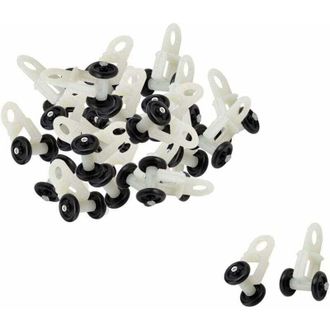 OEM 30 Unidades De Rodillos Deslizantes Para Rieles De Cortinas, Ruedas Con Ganchos Deslizantes Para Cortinas Transparentes, Rodillos De Pl&aacute;stico Blanco Y