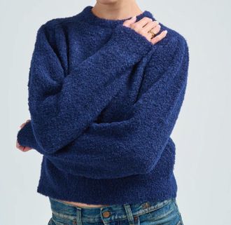 Ulla Johnson Romily Alpaca Long Sleeve Pullover Top In Midnight