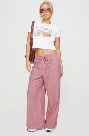 Princess Polly Au Revoir France Crop Graphic T-Shirt in White at Nordstrom, Size 10