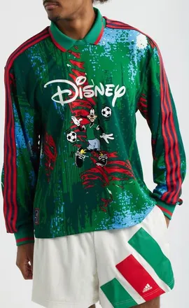 adidas Originals x Brain Dead Disney Long Sleeve Jersey in Red/bold Green/blue at Nordstrom, Size Small