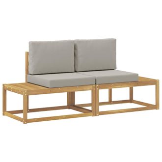 vidaXL Sof&aacute; De Esquina Exterior 2 Pieza Blanco Madera De Acacia S&oacute;lida Vidaxl