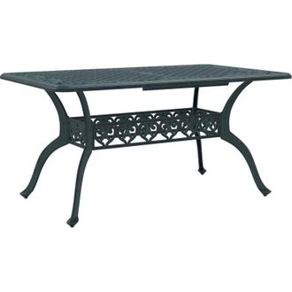 vidaXL Tavolo da Giardino Verde 150x90x72 cm in Alluminio Pressofuso vidaXL