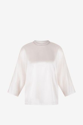 PANICALE Top aus Seidensatin mit Dreiviertel&auml;rmeln