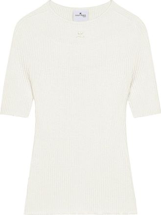 Courrèges ribbed-knit top - White