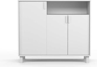 HERDASA Herdasa - Recibidor Zapatero 3 Puertas Modelo 520 Acabado Blanco. 88 Cm (alto) X 100 Cm (ancho) X 37 Cm (prof.)