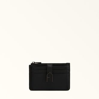 Furla Flow Card Case Nero Black Claris Lux Calf Leather Woman