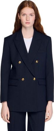 Sandro Pinstripe jacket in Navy Blue at Nordstrom, Size 42 Eu