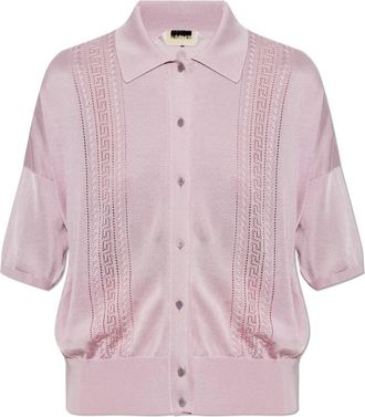 Versace Korte mouw vest - Dames - Vesten - Roze - M - Truien & Vesten