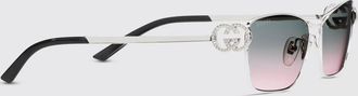 Gucci Occhiali da sole cat-eye in metallo con monogramma GG e lenti colorate