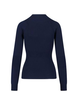 Moncler Womens Sweaters Blue Viscose