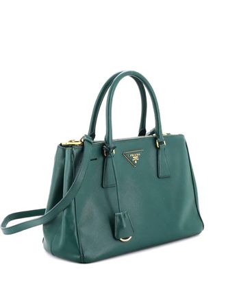 Prada Double Zip Lux Saffiano Leather Medium tote bag - Green