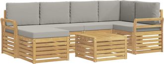 vidaXL Conjunto De Sof&aacute;s De Exterior 7 Uds. Blanco Y Gris Claro Vidaxl