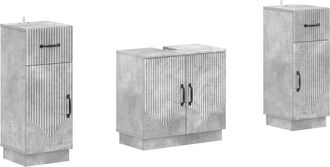 vidaXL Juego De Gabinete De Ba&ntilde;o De 2 Piezas Hoorn Gris Hormig&oacute;n Vidaxl