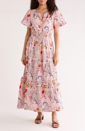 Sugarlips Haylie A-Line Dress in Cream-Multi at Nordstrom, Size X-Large