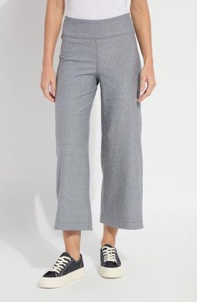 Lyss&eacute; Jovie Reversible Pull-On Crop Wide Leg Pants in True Navy/Grey Melange at Nordstrom, Size X-Large