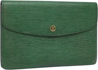 Louis Vuitton Pre-owned Wallets, female, Green, Size: ONE SIZE Pre-owned Epi Leather Clutch Bag