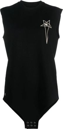 Rick Owens Zwart Logo Tanktop - Dames - Tops zonder mouwen - Zwart - XS - Katoen - Tops