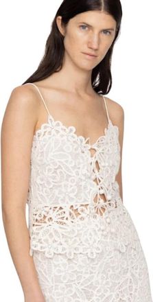 Sea NY Bloemen Kant Tanktop Iyla - Dames - Tops zonder mouwen - Wit - S - Katoen - Tops