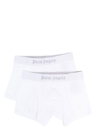 Palm Angels Set van twee boxershorts met logoband - Wit