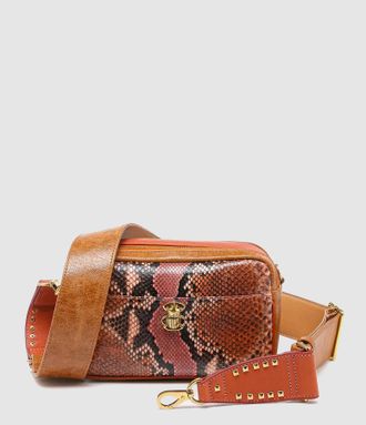 CLARIS VIROT Sac Python Lily Terracotta