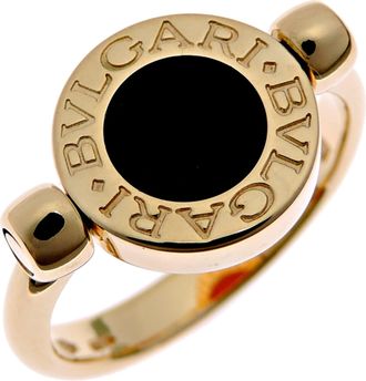 Bulgari Bvlgari Bvlgari Black Orange Yellow Yellow Gold (18K) Band Ring (Pre-Owned)