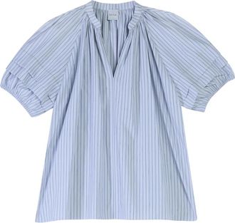Paul Smith Top Righe Rich Cotton - Dames - Blouses - Blauw - S - Katoen - Overhemden