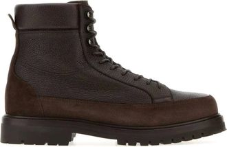 Brunello Cucinelli Suede Ankle Boots - male - Brunello Cucinelli - Lace-up Boots - Brown - 8 1/2 UK - Shoes
