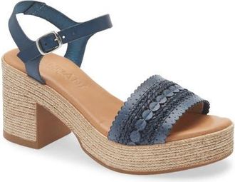 Cordani Markelle Espadrille Ankle Strap Platform Sandal in Blue Leather at Nordstrom, Size 5.5Us