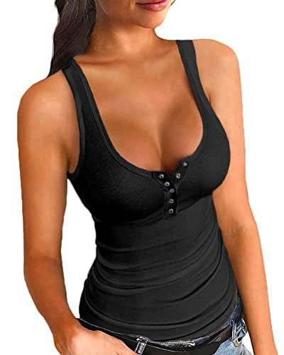 Haut Femme Fashion Bug Sans Manches, Décolleté Scoop, Noir, Taille L