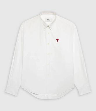 Ami Chemise Col Boutonn&eacute; Ami de Coeur Blanc Rouge