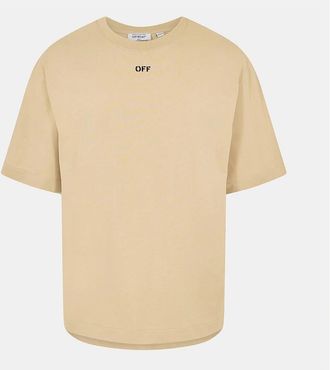 Off-white Mens Crew Neck Short Sleeve Skate T-Shirt - Brown - Size: 38
