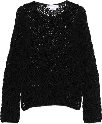 Comme Comme Open Knit Crewneck Sweater