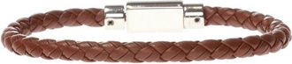 Ferragamo Gevlochten armband - Heren - Armbanden - Bruin - ONE Size - Leer - Accessoires