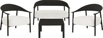 Habitat et Jardin Conjunto De Jard&iacute;n De Metal Y Pl&aacute;stico <> - 4 Plazas - Negro
