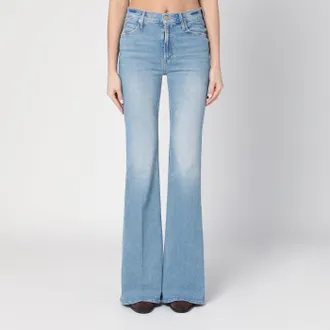 Mother Flared Jeans The Doozy Light Blue Washed
