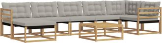 vidaXL Conjunto De Sof&aacute;s De Exterior 8 Uds. Blanco Y Gris Claro Vidaxl