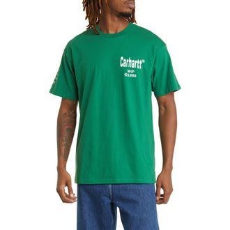 Carhartt Work in Progress Home Organic Cotton Graphic T-Shirt in Aspen Green /White at Nordstrom, Size Small