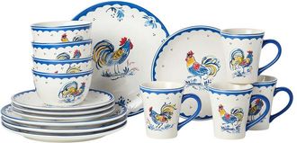Certified International French Rooster 16Pc Dinnerware Set, Service For 4