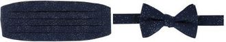 Trafalgar Store Mystere Metallic Star Light Cummerbund & Bow Tie Bundle in Navy at Nordstrom