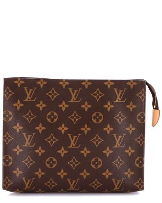 Louis Vuitton Brown Monogram Canvas Toiletry Pouch Nm (Authentic Pre-Loved)