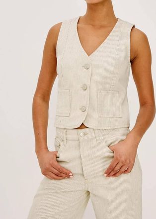 Rails La Jolla Vest In Ecru Railroad Stripe