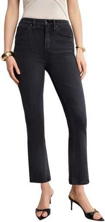 Good American Soft Tech Good Flare Crop Jeans in Black390 at Nordstrom Rack, Size 16