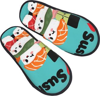 Generic Fuzzy Slippers I Love Sushi Print Home Slippers Washable Casual Slipper For Indoor Travel Bedroom M